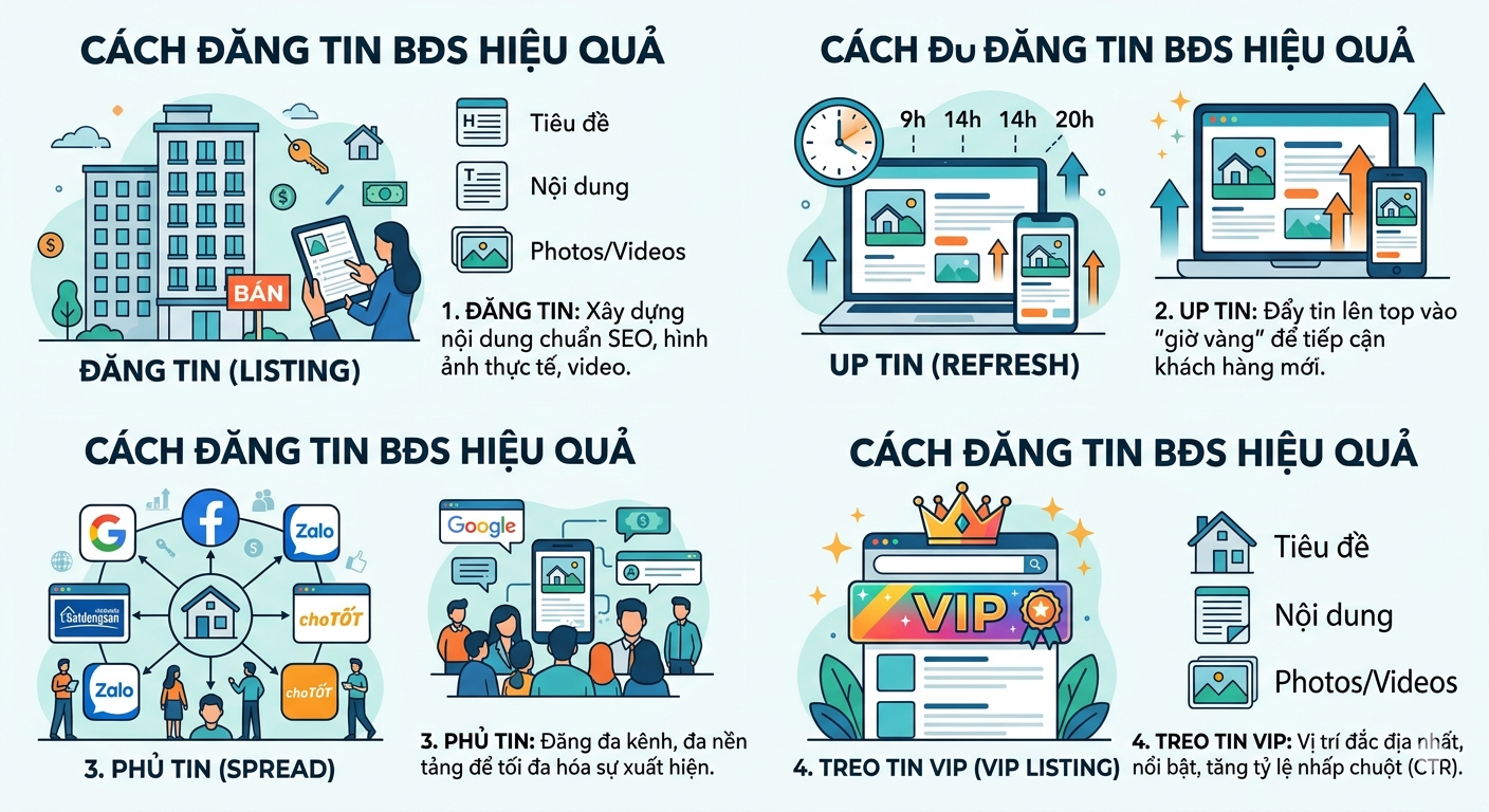  đăng tin  up tin phủ tin treo tin VIP l&agrave; những kỹ thuật quan trọng gi&uacute;p tăng hiển thị v&agrave; thu h&uacute;t kh&aacute;ch h&agrave;ng bds