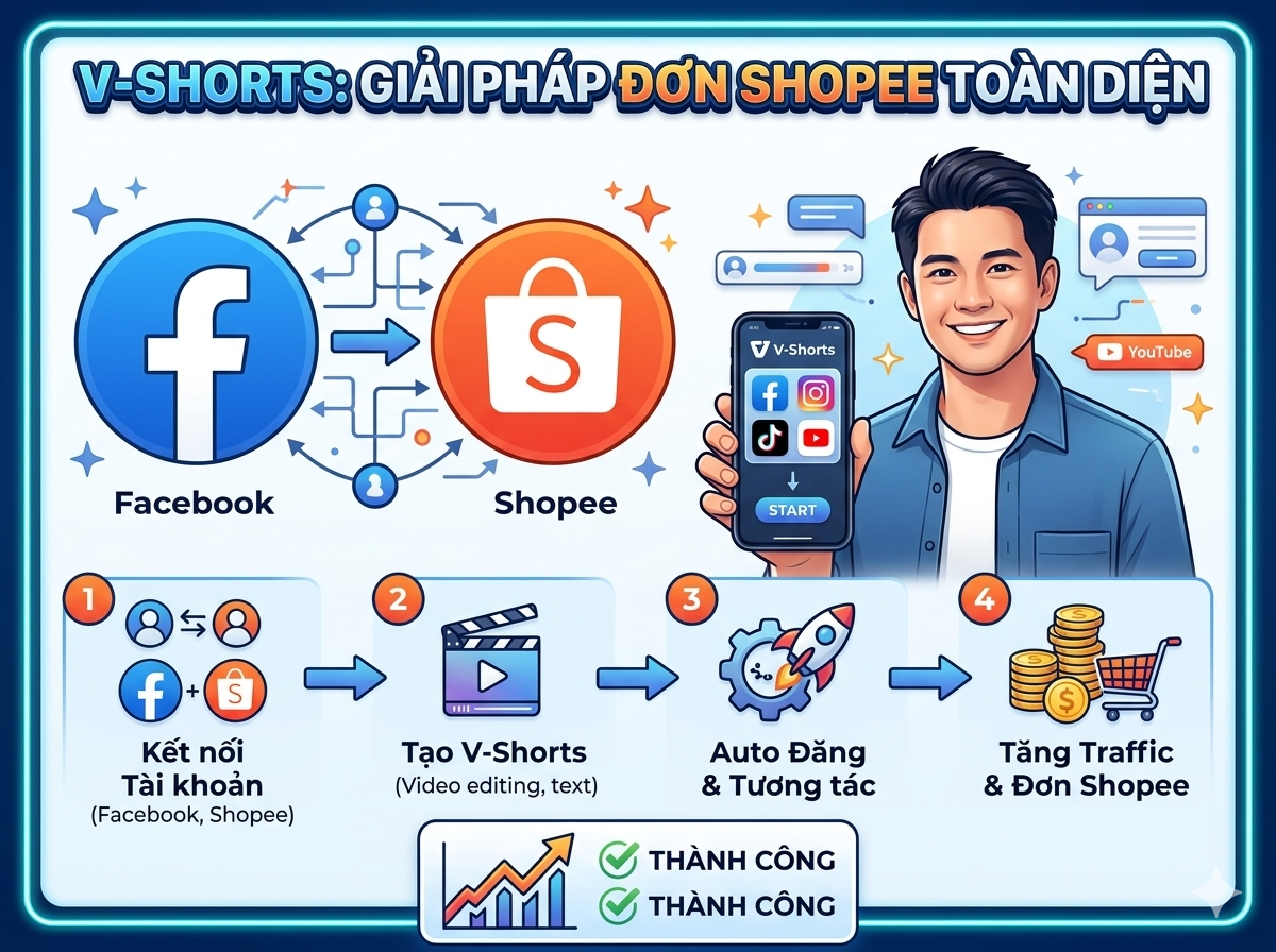 HƯỚNG DẪN L&Agrave;M AFFILIATE SHOPEE QUA FACEBOOK REELS HIỆU QUẢ VỚI V-SHORTS